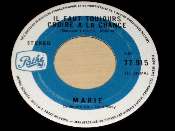 Album herunterladen Marie - Il Faut Toujours Croire à la Chance Je Suis Seule