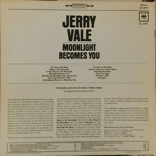 ladda ner album Jerry Vale - Moonlight Becomes You