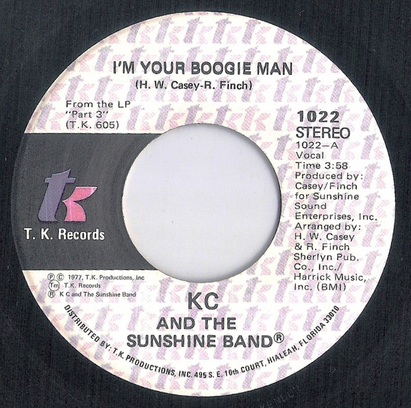 KC and The Sunshine Band I'm Your Boogie Man / Wrap Your Arms