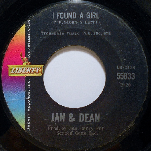 Jan & Dean – I Found A Girl (1965, Vinyl) - Discogs