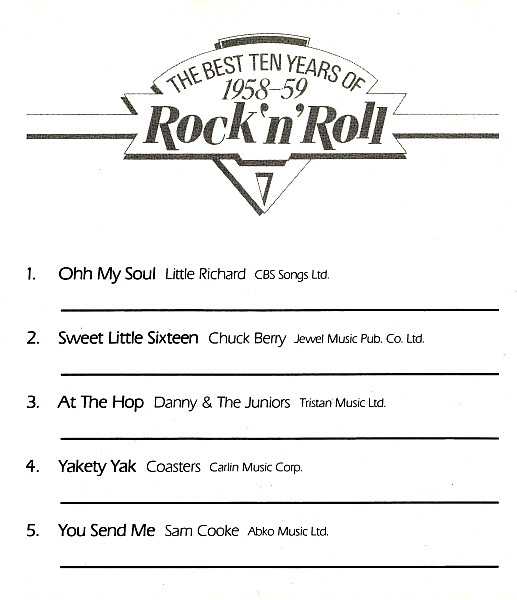 baixar álbum Various - The Best Ten Years Of Rock n Roll 1958 59