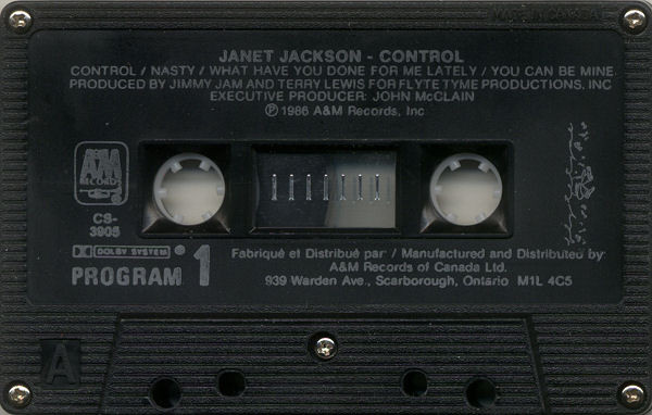 Janet Jackson - Control | A&M Records (CS-3905) - 3