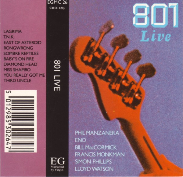 801 – 801 Live (1989, Cassette) - Discogs