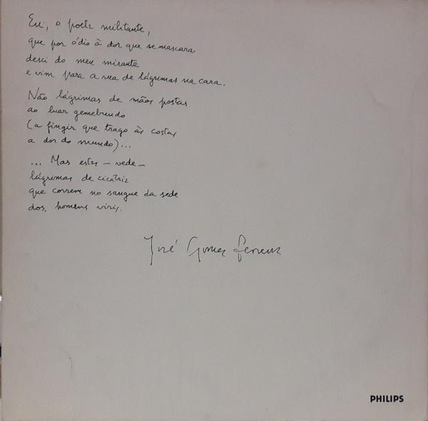 José Gomes Ferreira – Poesia (1969, Vinyl) - Discogs