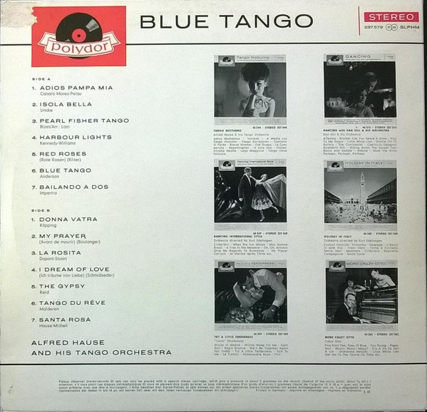 lataa albumi Alfred Hause And His Tango Orchestra - Blue Tango