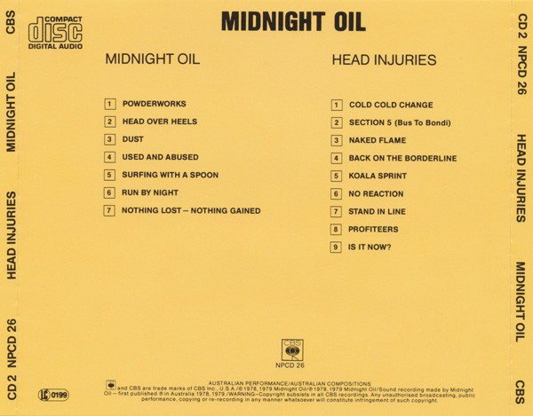 descargar álbum Midnight Oil - Midnight Oil Head Injuries