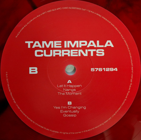 Tame Impala Currents 2017 Red Marbled Translucent Vinyl