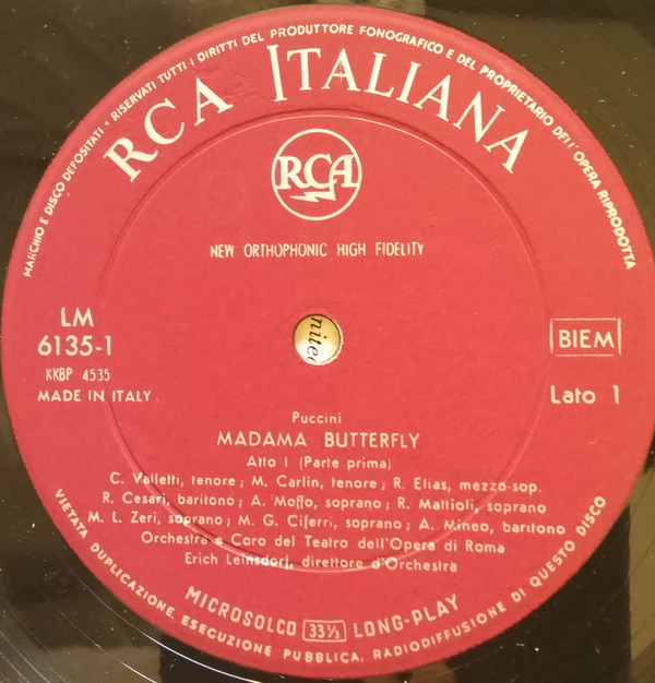 lataa albumi Roma Opera House Orchestra And Chorus, Puccini Erich Leinsdorf, Moffo, Elias, Valletti, Cesari, Leinsdorf - Complete Madama Butterfly