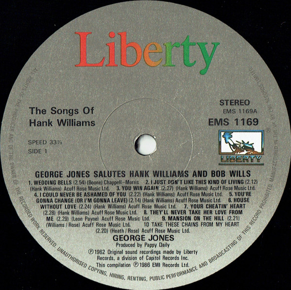 lataa albumi George Jones - George Jones Salutes Hank Williams And Bob Wills