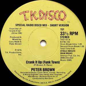 Peter Brown (2) - Crank It Up (Funk Town) album cover
