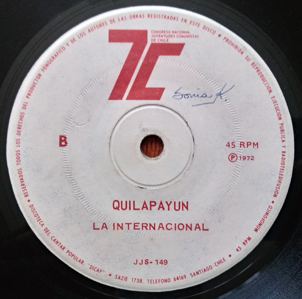 descargar álbum Quilapayún - Himno De La JJCC La Internacional