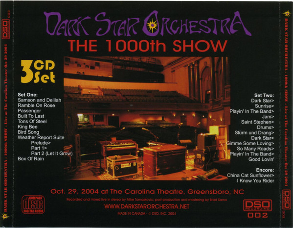 baixar álbum Dark Star Orchestra - The 1000th Show Live At The Carolina Theatre October 29 2004