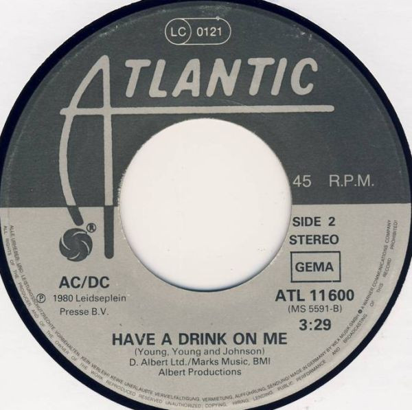 AC/DC – You Shook Me All Night Long / Have A Drink On Me (1980