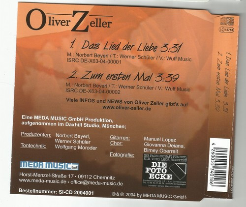 Album herunterladen Oliver Zeller - Das Lied Der Liebe