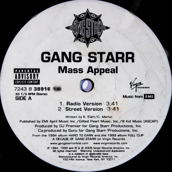 Gang Starr – Mass Appeal (2005, Vinyl) - Discogs