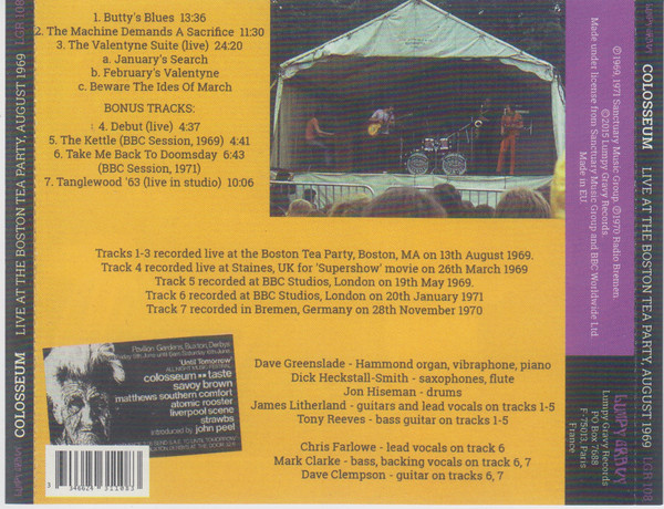 baixar álbum Colosseum - Live At The Boston Tea Party August 1969