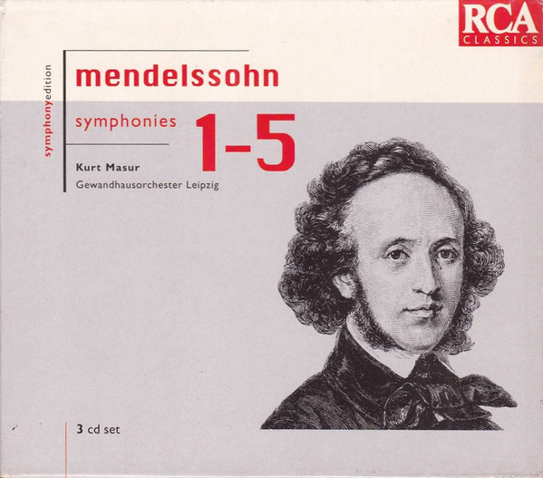 last ned album Mendelssohn, Kurt Masur, Gewandhausorchester Leipzig - Symphonies 1 5