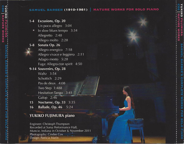 baixar álbum Yukiko Fujimura - Samuel Barbers Complete Works For Solo Piano Mature Works