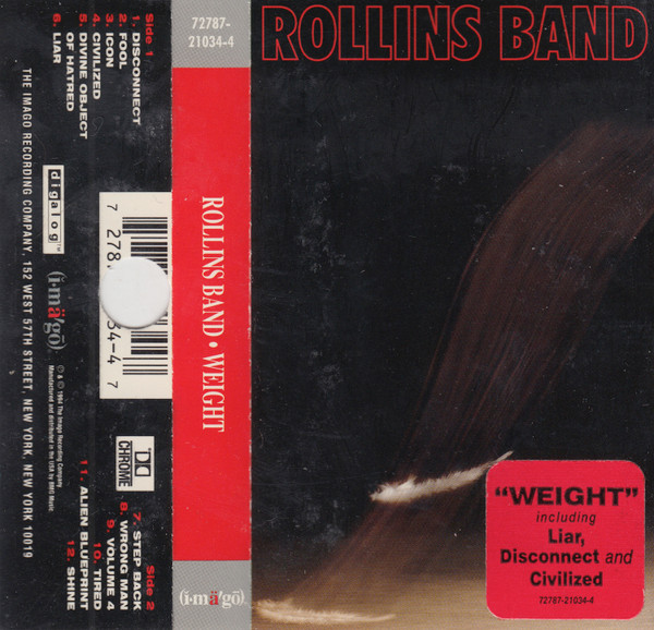 Rollins Band – Weight (1994, Cassette) - Discogs