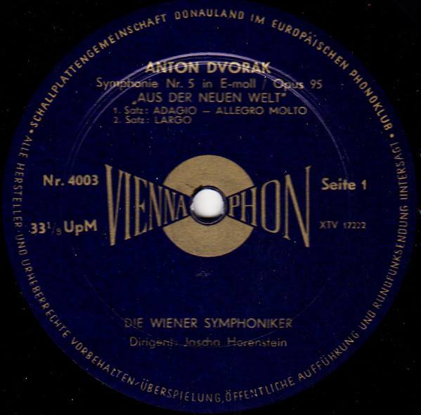 lataa albumi Anton Dvorak, Die Wiener Symphoniker Dirigent Jascha Horenstein - Symphonie Nr 5 In E Moll Opus 95