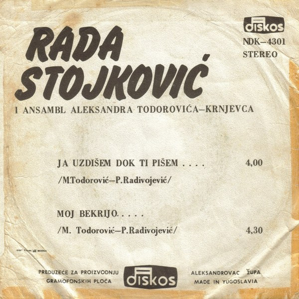 lataa albumi Rada Stojković - Ja Uzdišem Dok Ti Pišem