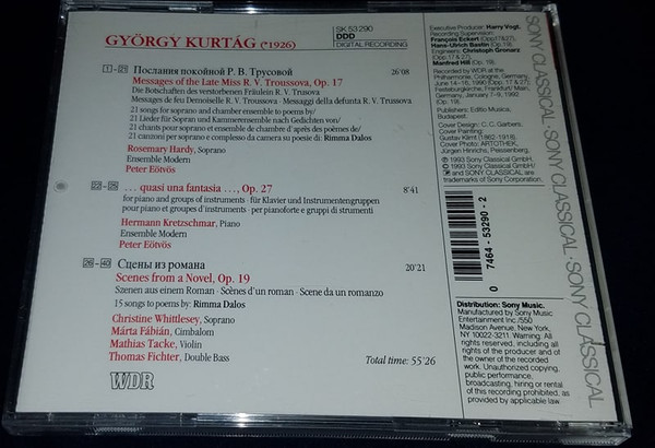 ladda ner album György Kurtág Ensemble Modern, Peter Eötvös - Song Cycles