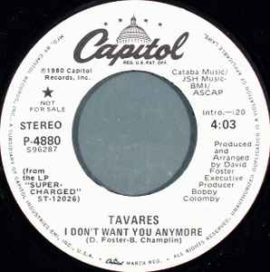 Tavares - I Don't Want You Anymore album cover