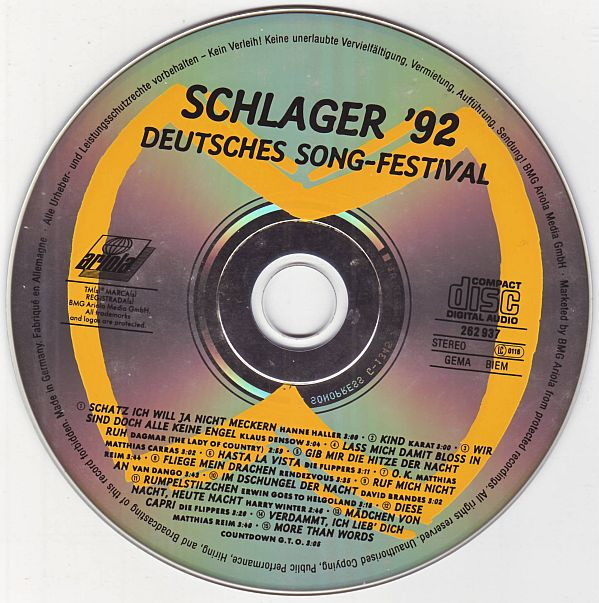 ladda ner album Various - Schlager 92 Deutsches Song Festival