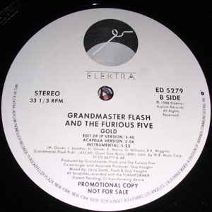 GRANDMASTER FLASH & FURIOUS FIVE: gold / instro ELEKTRA 12 Single 33 RPM