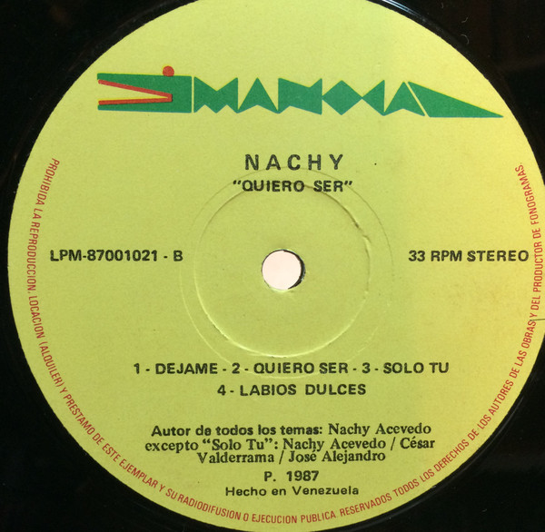 baixar álbum Nachy Acevedo - Quiero Ser