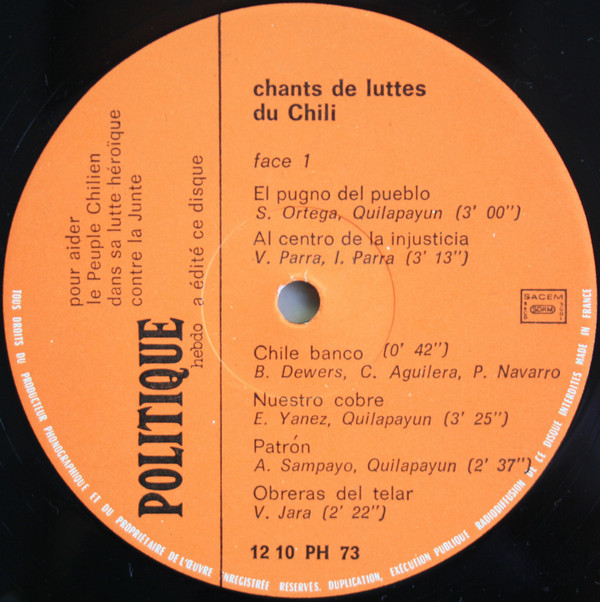 ladda ner album Various - Chants De Luttes Du Chili