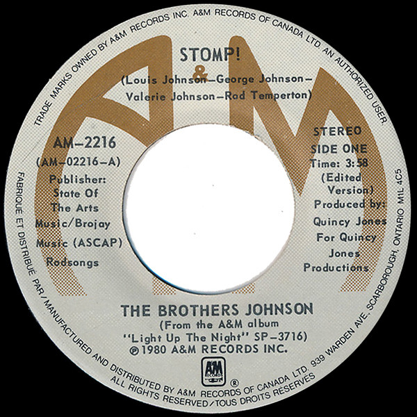 The Brothers Johnson – Stomp! / Let's Swing (1980, Vinyl) - Discogs