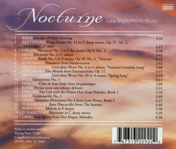 télécharger l'album Various - Nocturne Late Night Piano Music
