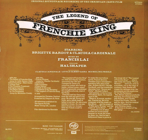 baixar álbum Francis Lai And Hal Shaper - The Legend Of Frenchie King Original Soundtrack Recording