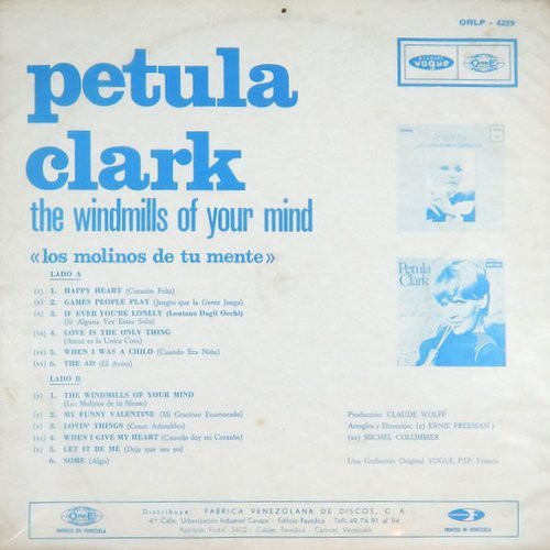 Album herunterladen Petula Clark - The Windmills Of Your Mind
