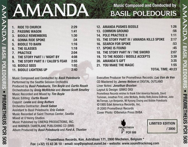 lataa albumi Basil Poledouris - Amanda Original Motion Picture Soundtrack