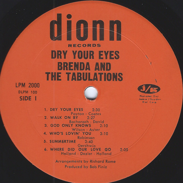 Brenda And The Tabulations - Dry Your Eyes | Releases | Discogs