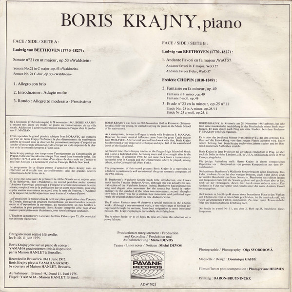 télécharger l'album Boris Krajný - Beethoven Chopin