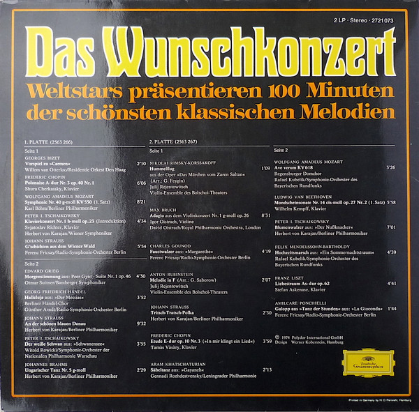 Various - Das Wunschkonzert | Deutsche Grammophon (2721 073) - 2