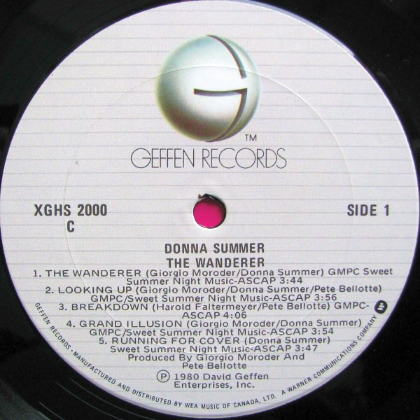 Donna Summer - The Wanderer | Geffen Records (XGHS 2000) - 3