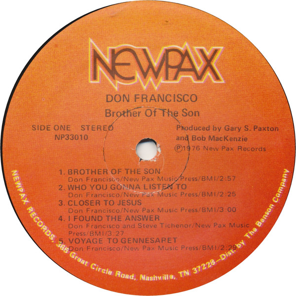 Don Francisco - Brother Of The Son | NewPax (NP33010) - 3