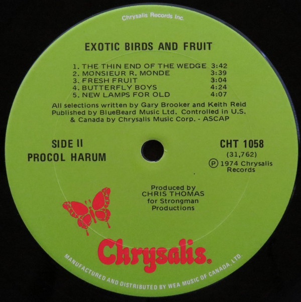 Procol Harum - Exotic Birds And Fruit | Chrysalis (CHT 1058) - 4