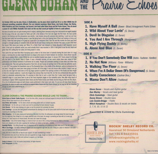 last ned album Glenn Doran And The Prairie Echoes - Wild About Your Lovin