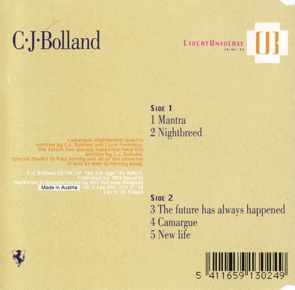 télécharger l'album CJBolland - Live At Universe 30 04 93