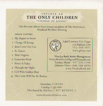 lataa albumi The Only Children - Change Of Living