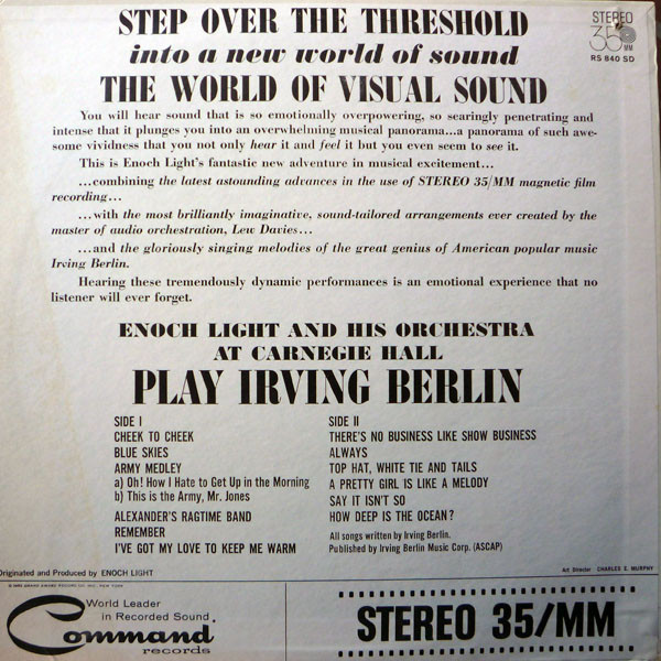 Album herunterladen Enoch Light And His Orchestra - Enoch Light And His Orchestra At Carnegie Hall Play Irving Berlin