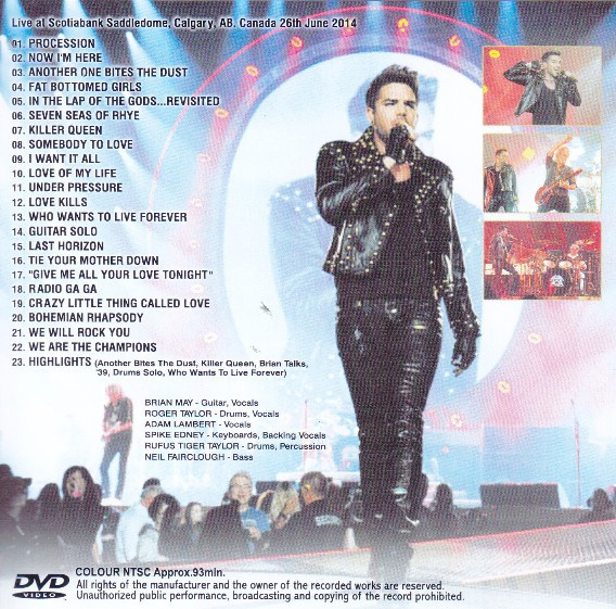 Album herunterladen Queen + Adam Lambert - Calgary 2014 The Video