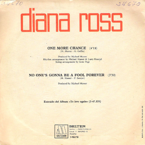 descargar álbum Diana Ross - One More Chance No Ones Gonna Be A Fool Forever
