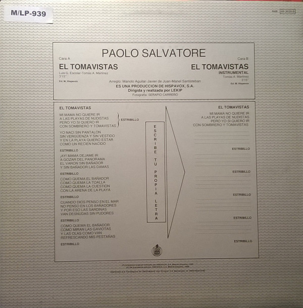 descargar álbum Paolo Salvatore - El Tomavistas
