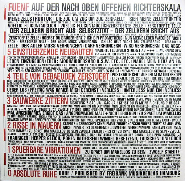 Einstürzende Neubauten - Fuenf Auf Der Nach Oben Offenen Richterskala | Potomak (LP 26501) - 3
